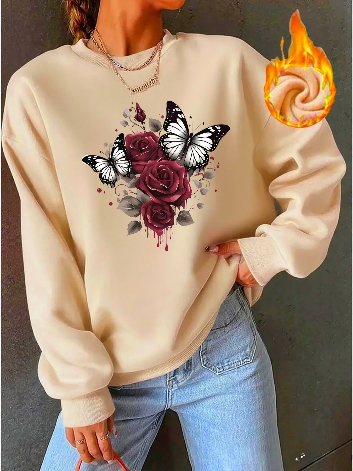 CLoose Sweatshirt Casual Long Sleeve Women Autumn and Winter Cartoon Bear Comfortable Pullover Crewneck Loose Female Clothes