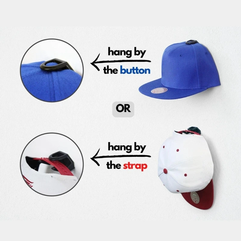 Necklace Storage Adhesive Hook Traceless Hat Hook Hat Hangers for Baseball Caps