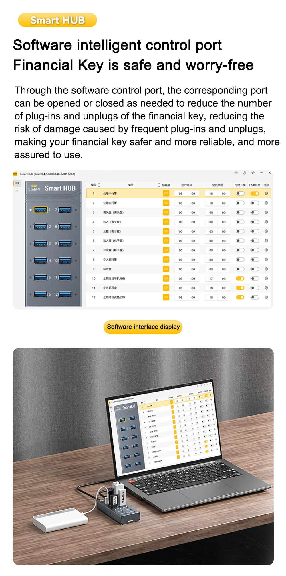 LinkPi SmartHUB 12-port USB 3.0 Hub with Soft-controllable Intelligent Expansion