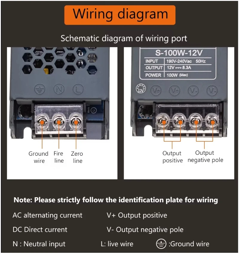 LED Lighting Transformers Driver 12V/24V Mute Power Supply Source 60W 100W 200W 300W 400W 200-240V Led Strip Converter Adapter
