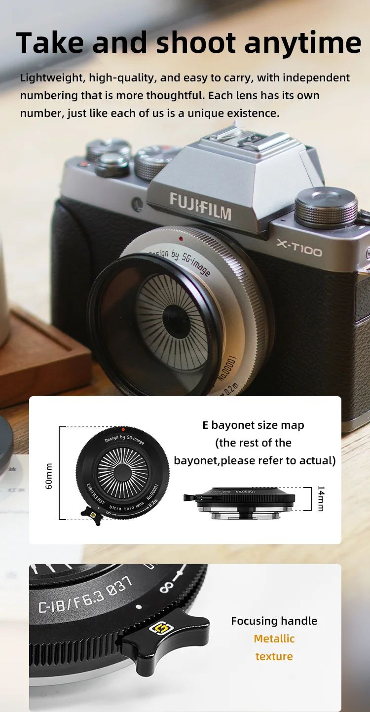 SGimage 18mm F6.3 Hyperfocal Pan-foucs Lens for Sony E, Nikon Z, Fuji X, Olympus