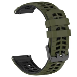 Versatile Silicone Sport Strap Bracelet - 22mm Watch Band Replacement - 22mm Universal (ArmyGreen Black)