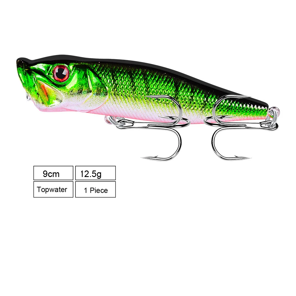75mm/17g Topwater Fishing Lures Whopper Popper Artificial Bait