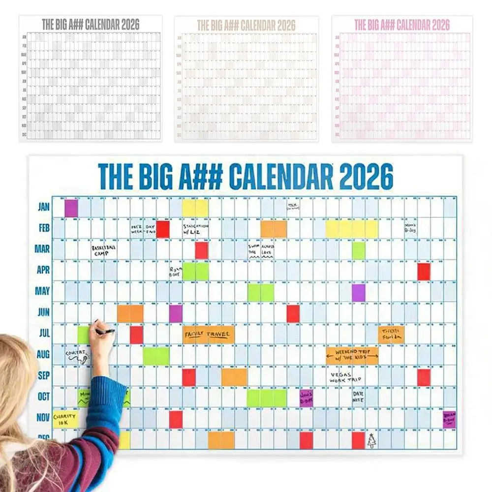 내구성이 뛰어난 대형 2026년 캘린더 플래너 시트 스케줄 스티커 플래너 타겟 365일 플래너 시트 벽걸이 캘린더 사무용품