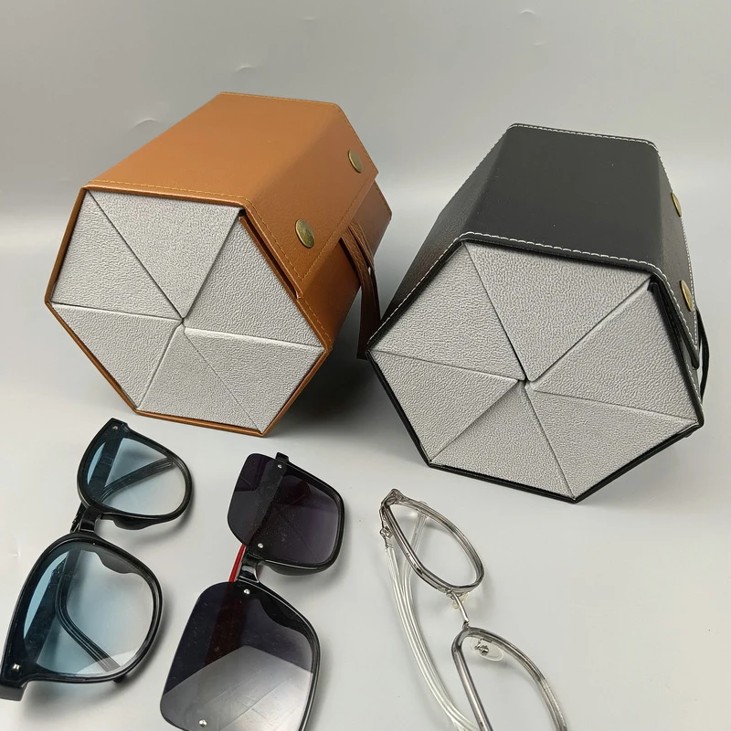 

Portable Glasses Case Five Lattice Sunglasses Organizer Multiple Pairs Eyeglasses Storage Box Eyewear Holder For Home Travel