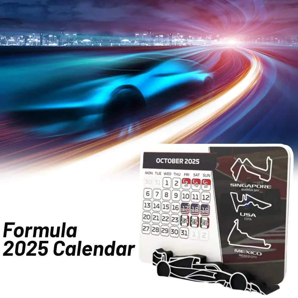 F1 Formula 1 Racing Calendar Desktop Decoration with F1 Car Stand Stylish Wall & Desk Calendar for Motorsport Fans