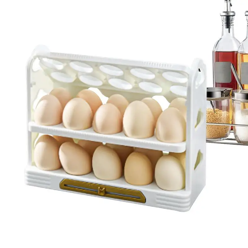 

Refrigerator Egg Organizer Egg Storage Tray Rack For Fridge Side Doors With 3 Layers Kitchen Organization Tools With Date