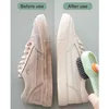1/2Pcs Shoe Cleaner Household Cleaning Brush Multifunction Cleaning Shoe Brush Long Handle Clothes Soap With Hook Clean Tool 4