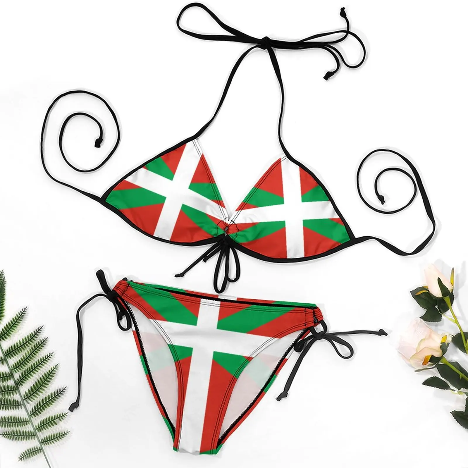 

Bikini Flag of The Basque Country Top Quality Exotic Women's Bikinis Funny Novelty Vintage Swimsuit Party