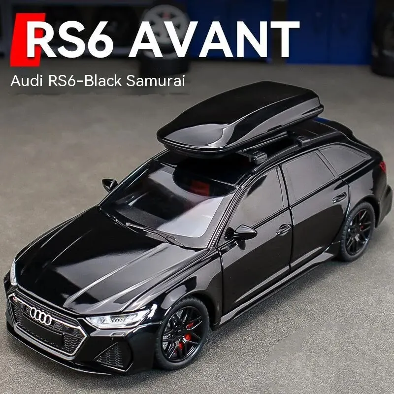 アウディ RS 6 アバント 1/18 ミニカー ブラック 1/18 Audi RS6 Avant Station Wagon Alloy Car Model Diecasts