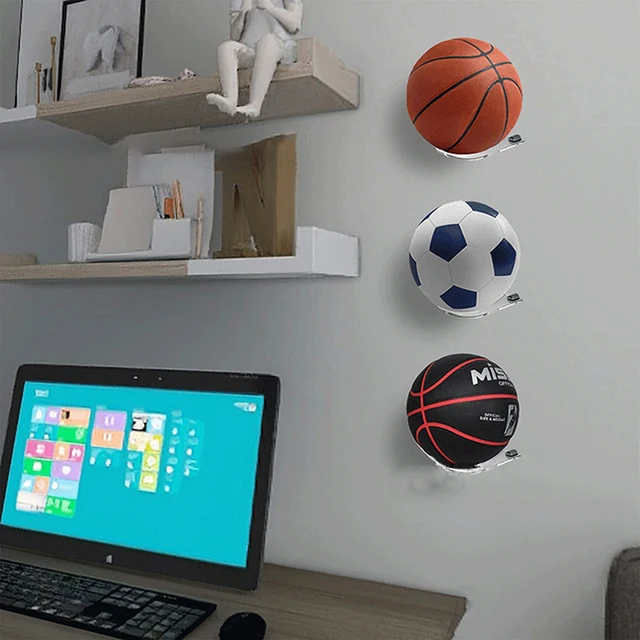 4 Pezzi Espositori Palloni Sportivi | Supporti Acrilici Trasparenti Per Calcio Basket Pallavolo - Foto 2