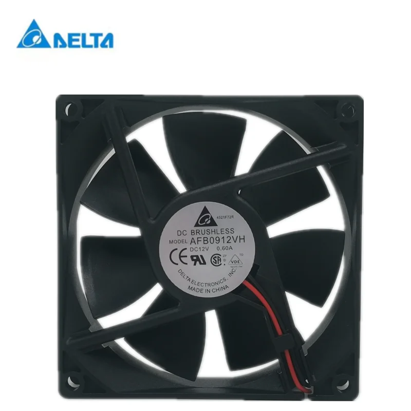 Новый delta 9025 9cm12v 0.6A AFB0912VH блок питания для шарового шасси, большой воздушный вентилятор оригинал для delta afb0912vh aub0912vh 9225 12в 0 60a 2 проводный осевой охлаждающий вентилятор