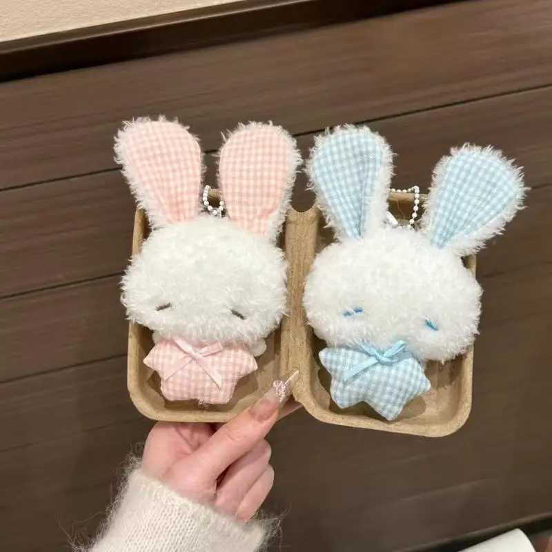 Kawaii Mini-Hasen-Plüsch-Schlüsselanhänger, Niedlicher Engel-Hase, Stofftier, Weicher Tier-Taschenanhänger, Dekoration für Kinder und Mädchen, Geschenk