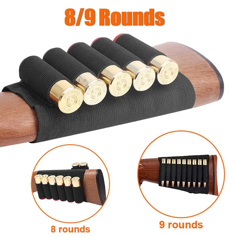 Cartridge Belt 8/9 Rounds Ammunition Package Nylon Tactical 8 Or 9 Shells Rifle Buttstock Hold Outdoor Shooting Accessory Bag ammo storage box ammo pouch ammunition bag