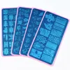 Nail Stamping Plates Tree Bark Pattern Leaves Whirlpool Image Stainless Steel Stencil Nail Art Stamps Geometry Template Stencils 4