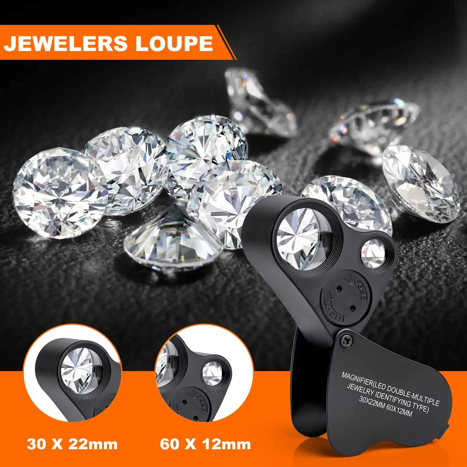 Lente Di Ingrandimento Da Gioielliere LED - 60X/12mm E 30X/22mm Con Custodia - Foto 5