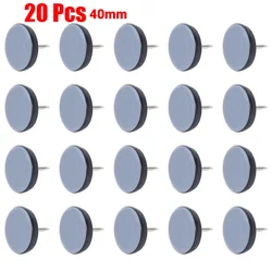 Furniture Leg Sliders with Nail Feet - Floor Protector Pads for Tables, Sofas, and Recliners (20 Pack) (40mm)