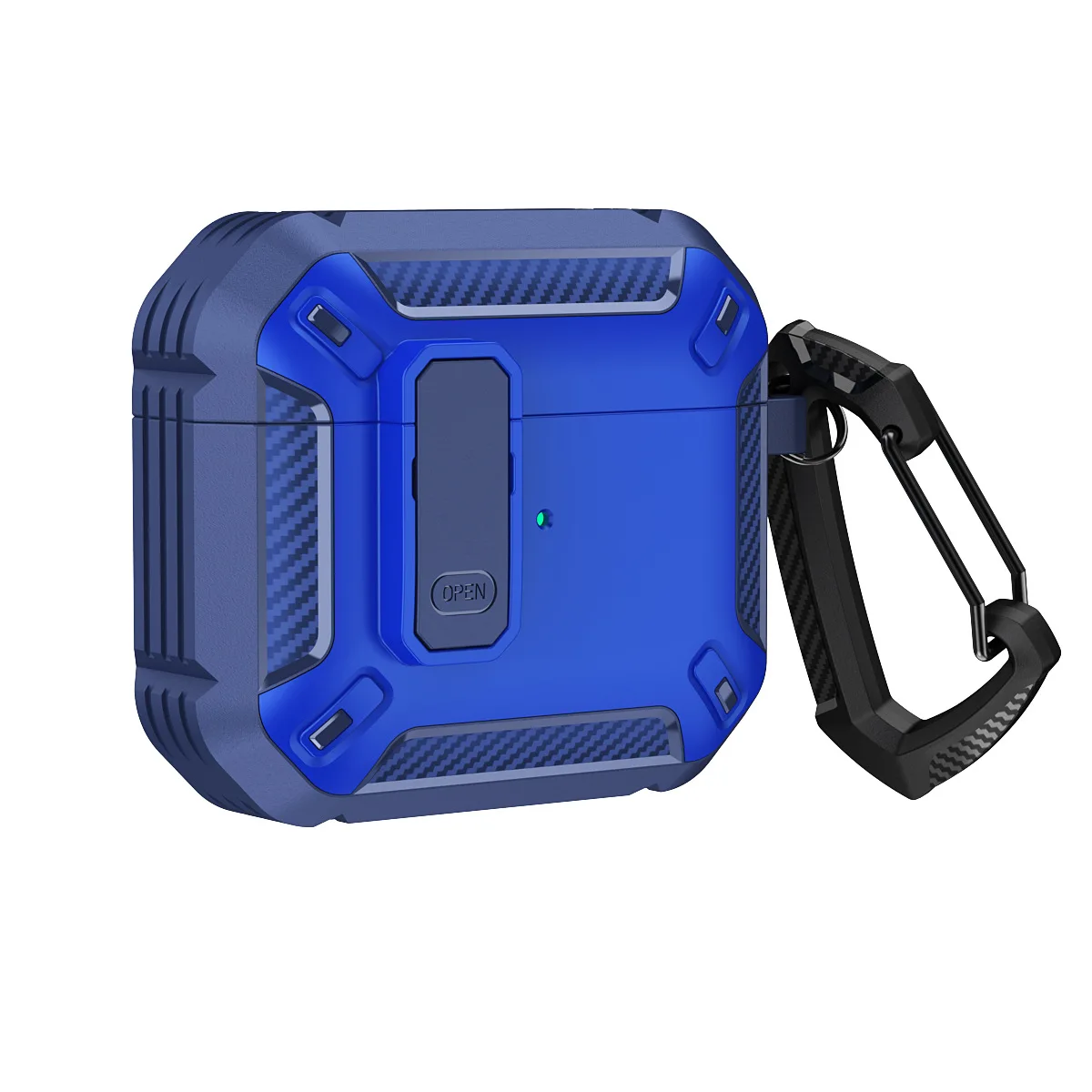 Shockproof Bluetooth Earphone Case with Keychain Carabiner and Security Lock Cover