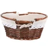 Handmade Grass Woven Egg Basket Picnic Vegetable Shop Wicker Baskets for Gifts Easter 6