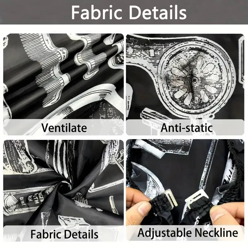 미용 가운 패턴 커팅 헤어 방수 천 살롱 바버 케이프 전문 헤어 스타일리스트 레트로 앞치마 이발 케이프