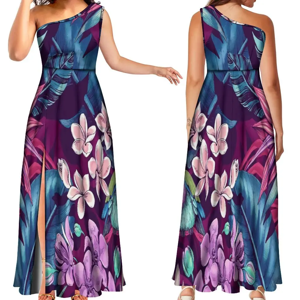 

2024 женское элегантное вечернее платье на одно плечо по индивидуальному заказу, женское платье, полинезийское этническое летнее платье