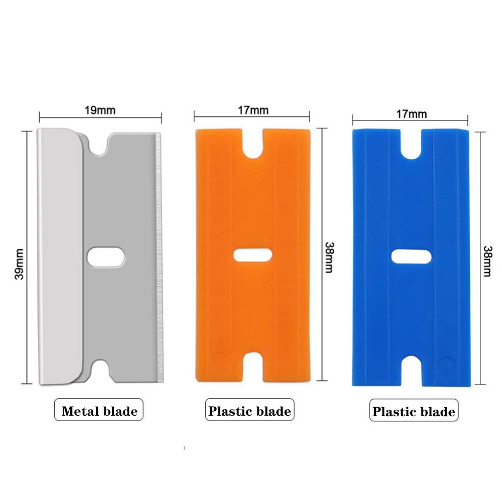 100 pz lame di rasoio vetri Auto raschietto pulito avvolgimento vinile Auto parabrezza adesivo pellicola tinta strumento tergipavimento sostituzione