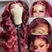 99j Burgundy Lace Front Human Hair Wig 13x4 Pre Plucked Transparent Lace Colored Body Wave 13x6 Hd Lace Frontal Wigs For Women 2