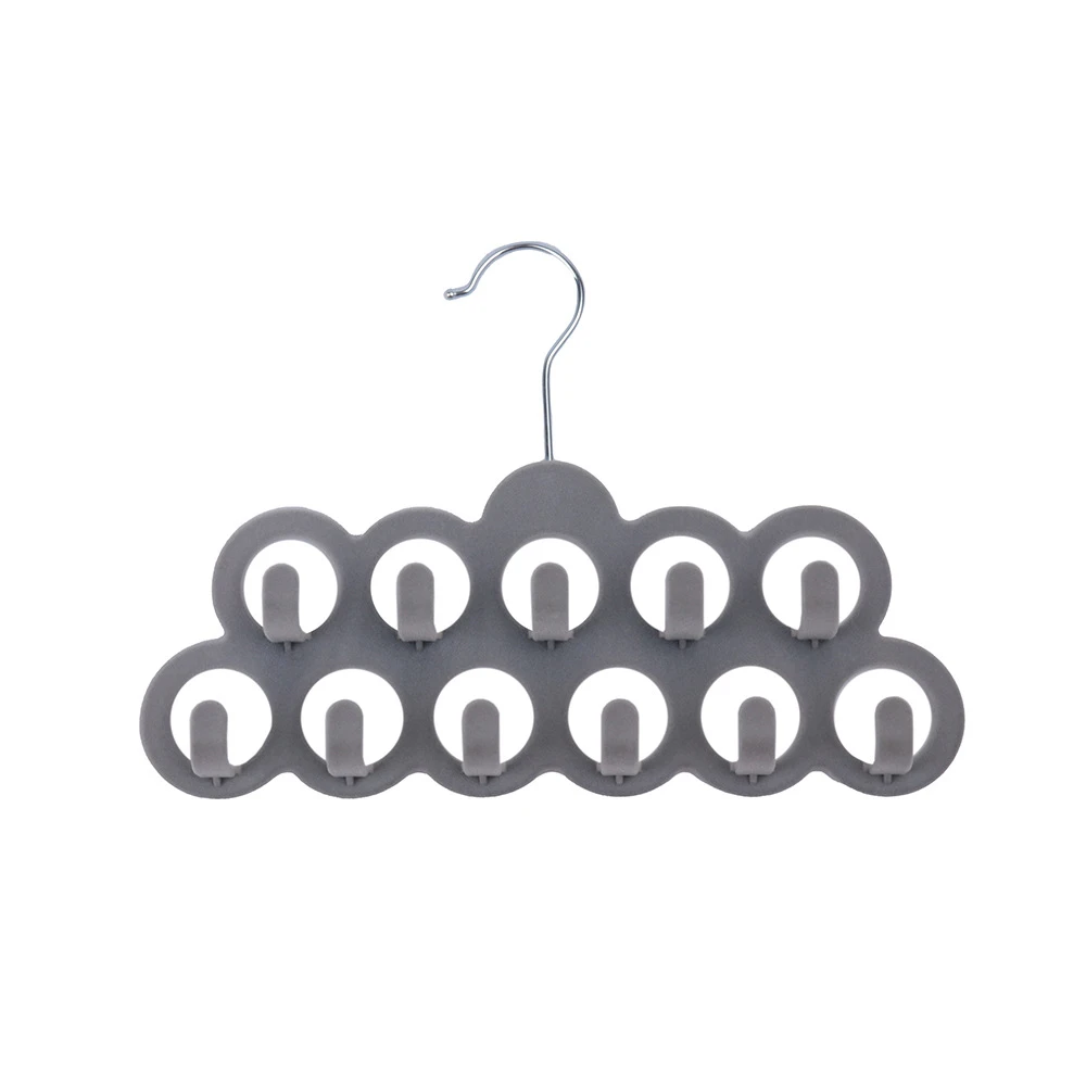 Velvet Scarf Hanger New Nonslip 11 Holes Scarf Holder Closet Organizer