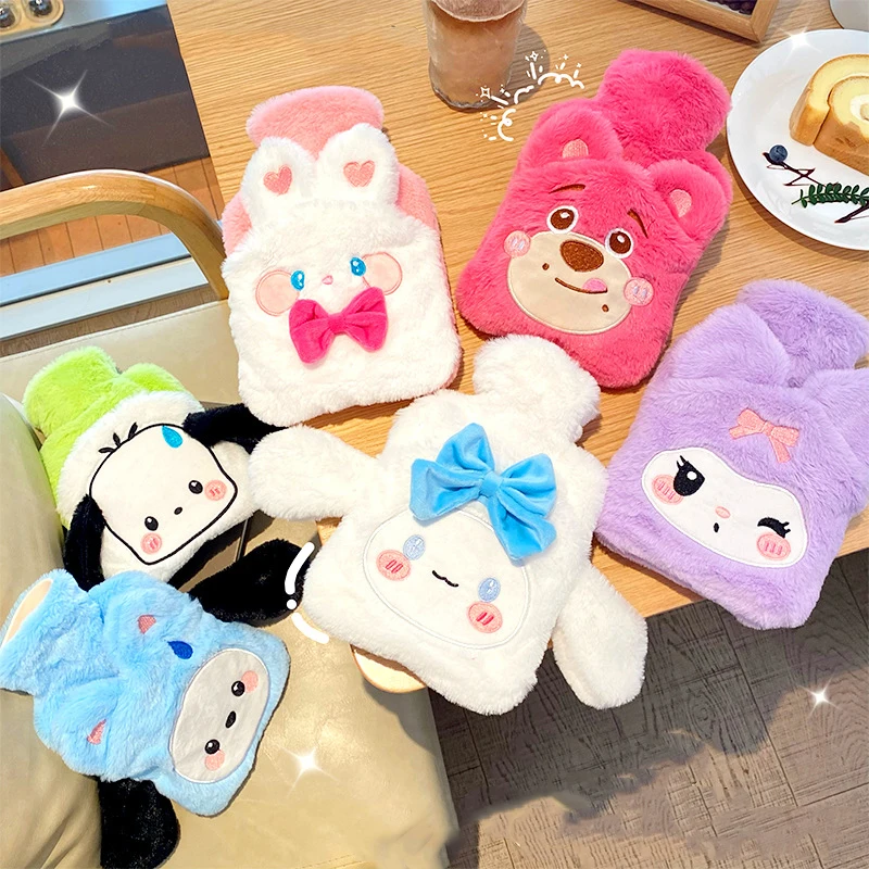 

Kawaii Cinnamoroll Kuromi Hot Water Bag Sanrio Anime Cute Cartoon Pochacco Lovely PVC Plush Hand Warmer Girls Gift