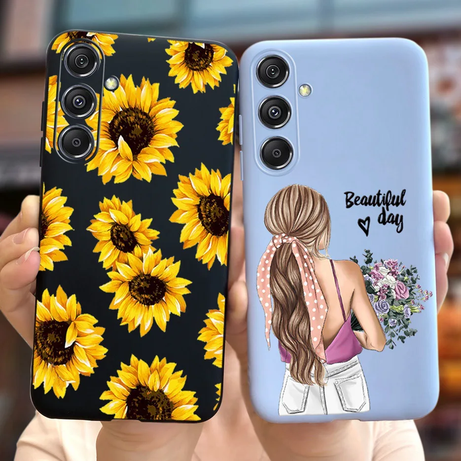 Per Samsung M34 5G Custodia Cute Sunflower Pretty Girls Cover Custodia Morbida In Silicone Per Samsung M 34 Galaxy M34 5G Sm-M346B Shell