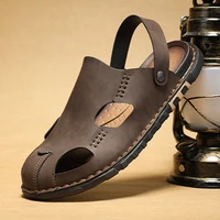 Baotou sandals summer personalized fashion sports and leisure slippers perforated shoes large-sized high-quality leather shoes - Image 5