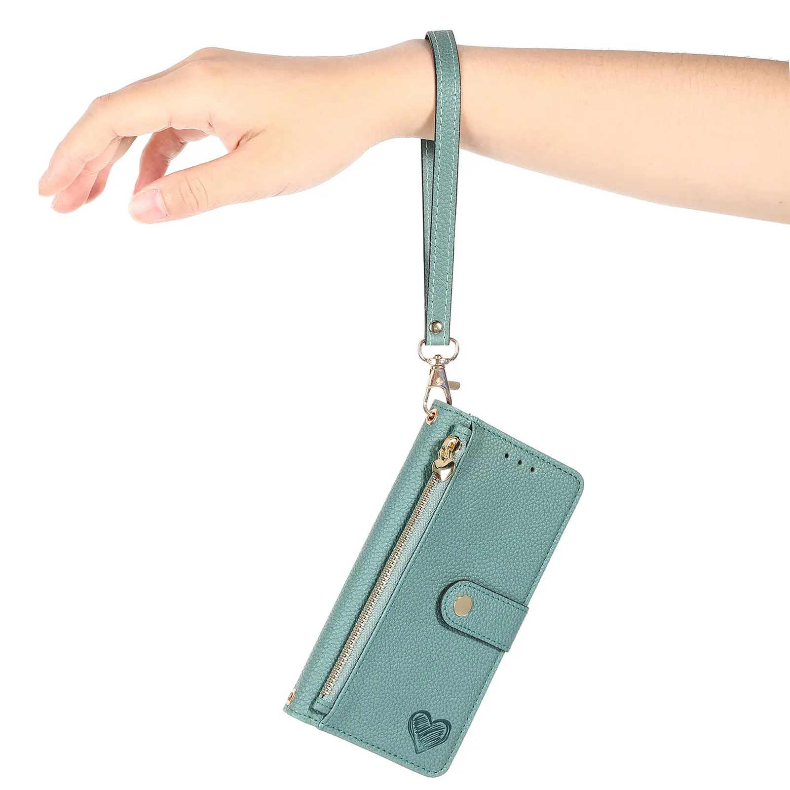Versatile Kickstand Crossbody Wallet Case with Lanyard and Wrist Strap Featuring Card Holder Protection