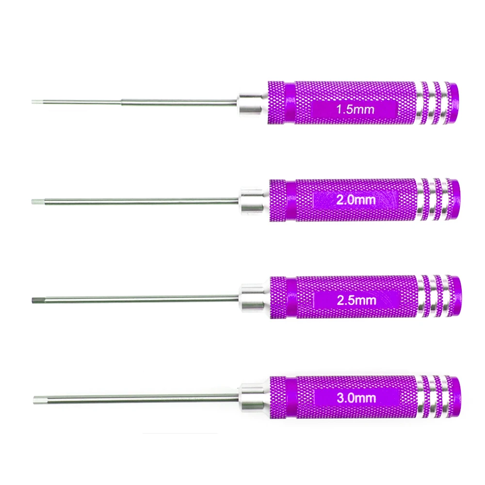 7pcs Hex Allen Screwdriver Kit 0.9mm 1.27mm 1.3mm 1.5mm 2.0mm 2.5mm 3.0mm Key Driver Repair Tools for Rc Car Traxxas Helicopter
