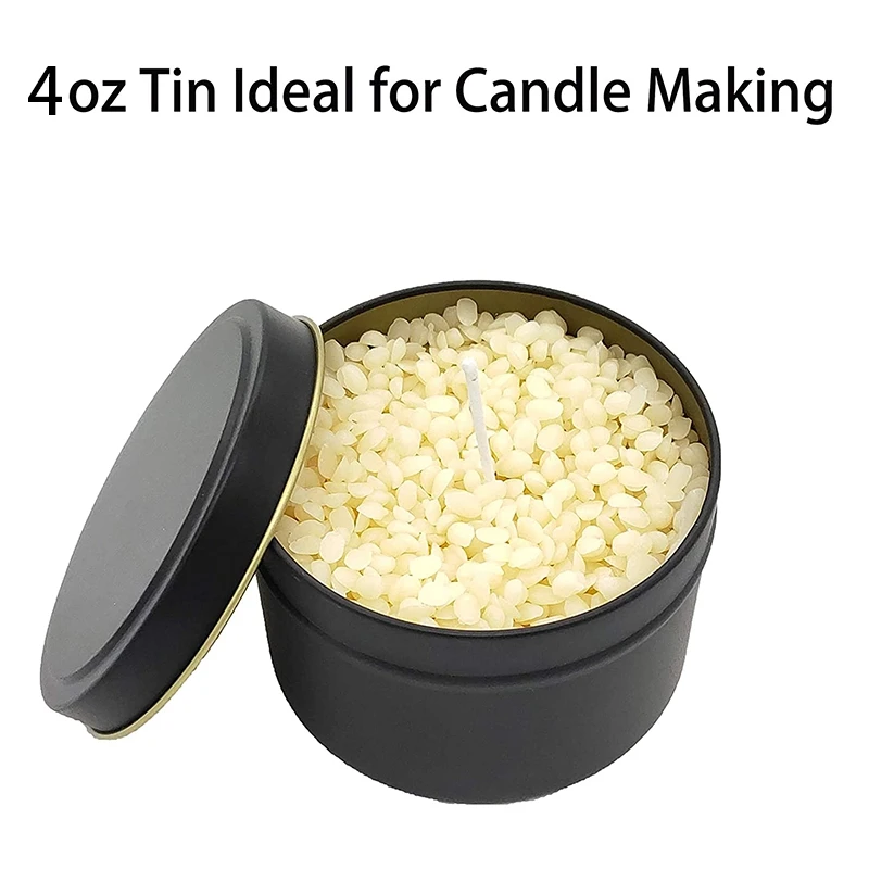24 Piece Candle Tin Jars 4 Oz Metal Containers for Candles Arts Crafts Dry Storage