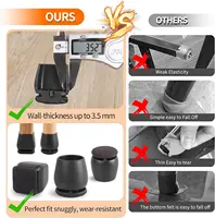 8PCS Chair Leg Floor Protector Felt Foot Cover 15° Diagonal with Thick Wrap Felt Pads Silicone Furniture Table Feet for Hardwood 5