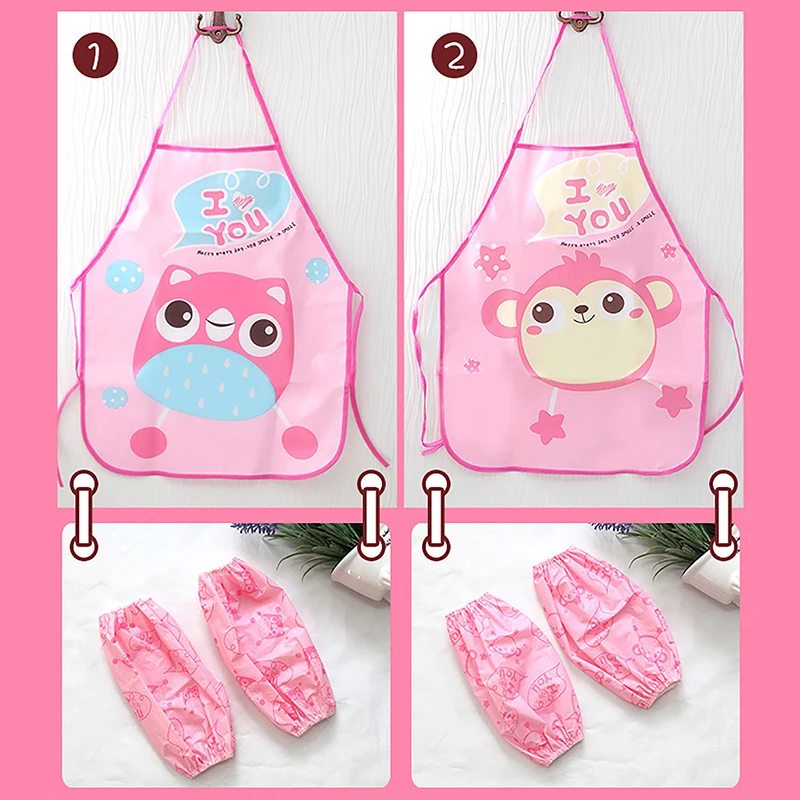 1Pc/Set Waterproof EVA Cartoon Children Aprons Oversleeves Cartoon Multipurpose Durable Kid Painting Overclothes Random Color