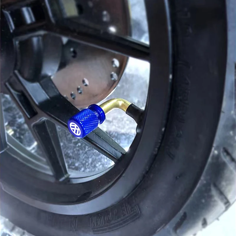 자동차 휠 타이어 밸브 캡 알루미늄 밀폐 커버 배지 엠블럼, VW 폭스바겐 골프 폴로 파사트 티구안 투란 제타용, 4 개