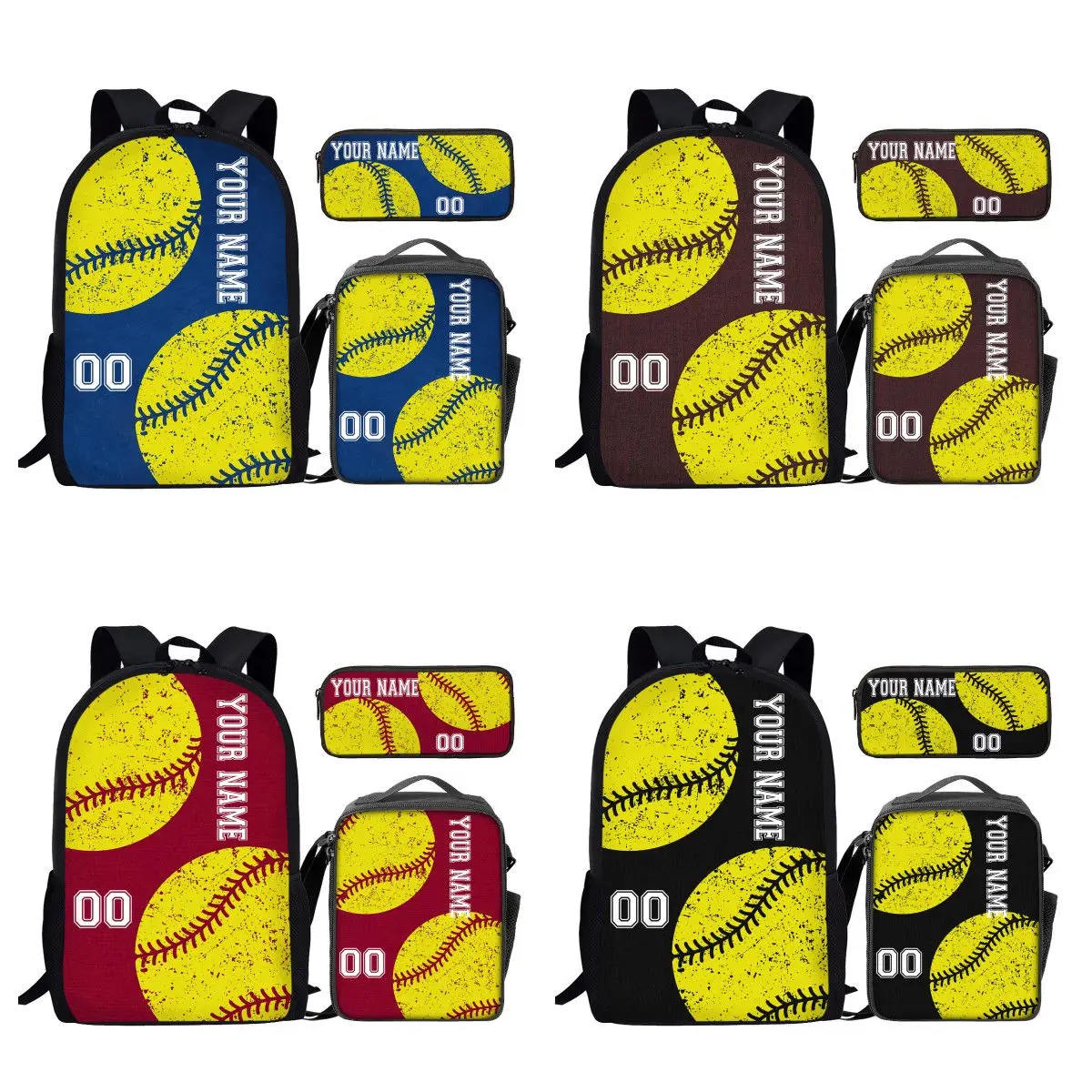 

YIKELUO DIY Baseball Print Teen Large Capacity Notebook Bag Sports Activity Hobby Casual Mochilas Back To School Gifts For Kids
