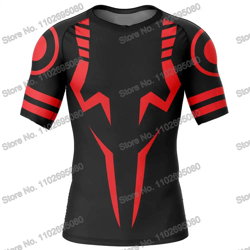 Jujutsu Kaisen Anime Surf Clothing BJJ MMA Men Rash Guard Short Sleeve Diving T-Shirt Tight Swimwear Summer Beach Floatsuit GYM