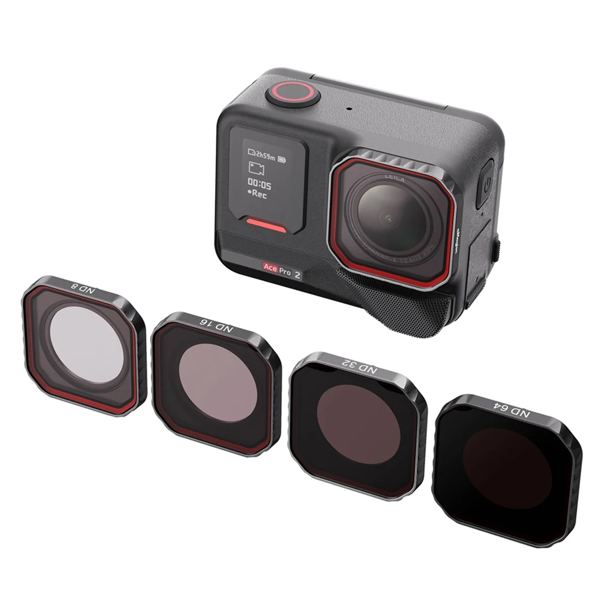 M05K AMAGISN 4Pcs 렌즈 필터 세트 Insta360 ACE PRO 2 카메라 액세서리 안티-포그 방수 필터 키트 ND8 ND16 ND32 ND64