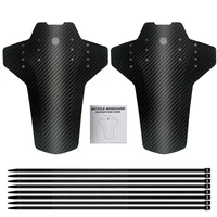 Accessoires de cyclisme, 2 pièces, garde-boue avant/arrière en fibre de carbone pour VTT, garde-boue de vélo 4