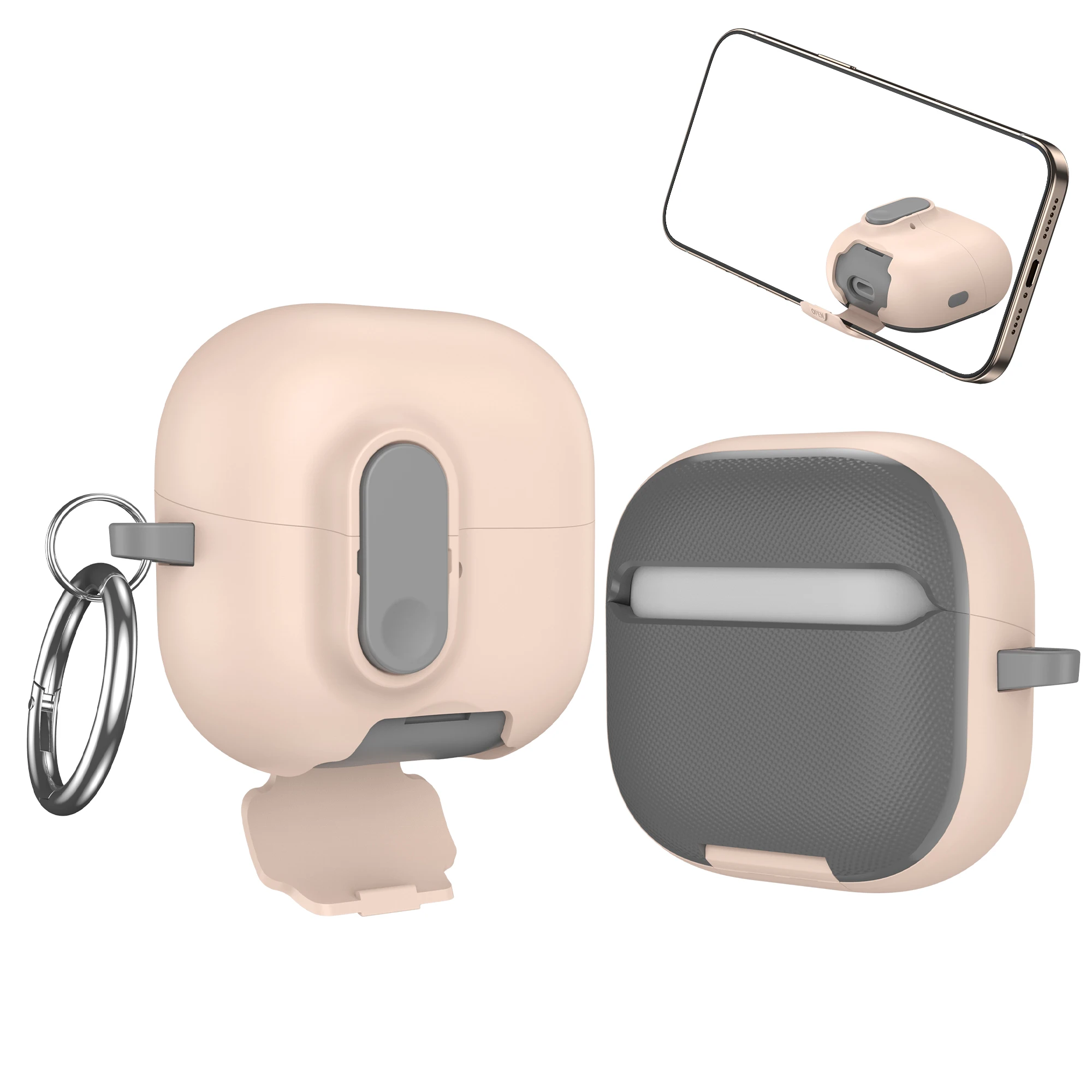 Shockproof Earphone Case with Keychain and Hook