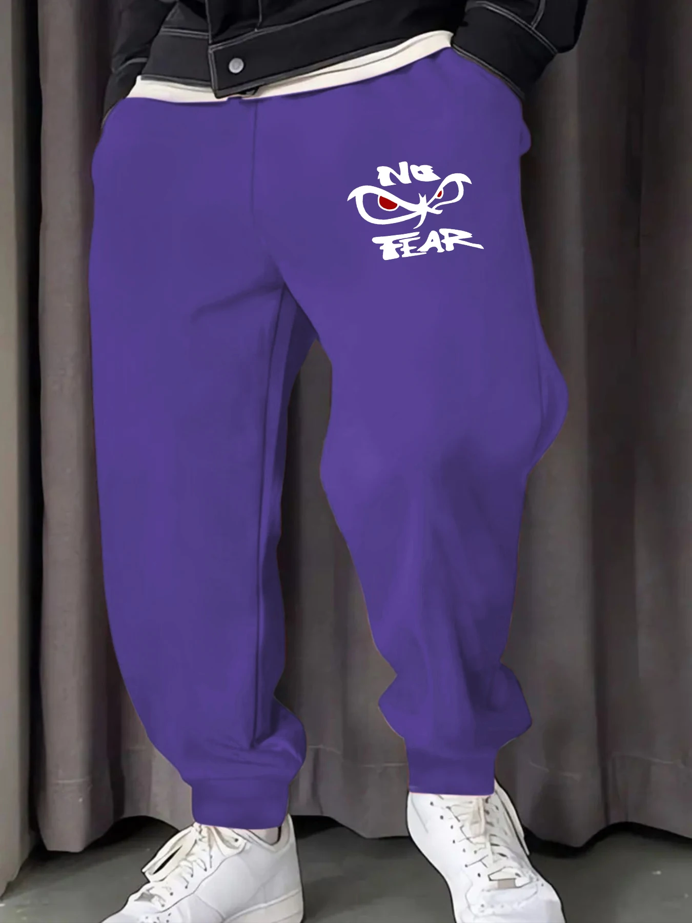 No Fear Determined Gaze Printing Men's Sweatpant Casual Multicolor Pants Fashion Fleece Pant Trendy Jogging Unisex Britches