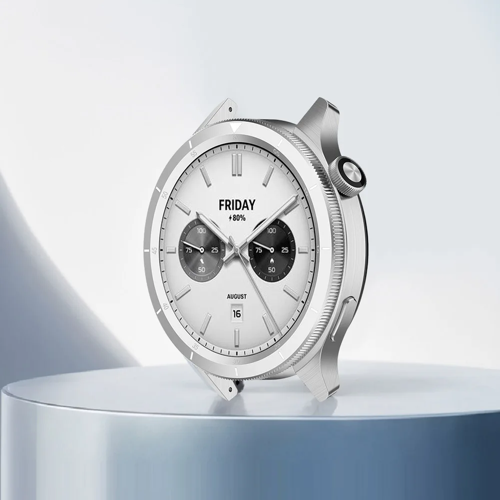 Metal Bezel Ring Watch Bezel Shell Tempered Glass Protective Flim Metal Bezel Replacement Case Cover Ring for Xiaomi Watch S4/S3