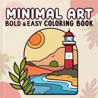 MINIMAL ART BOLD & EASY Patterns Coloring Book for Adults Cute Drawing Book Perfect Gift for Party and Birthday 1
