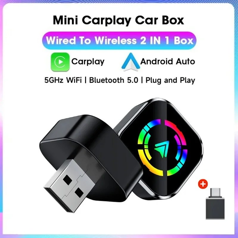 NEW Wireless CarPlay Android Auto Wireless Adapter SmartMini Box Plug And Play WiFi Fast Connect OTA Update Universal For Toyota