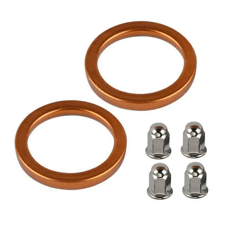 Exhaust Gasket Exhaust Gaskets 18291-216-000 18291-MN5-650 For Honda CB500/550 VF500/700/750 With 4 M6 Acorn Nuts Washer Chrome Plated Nut Set