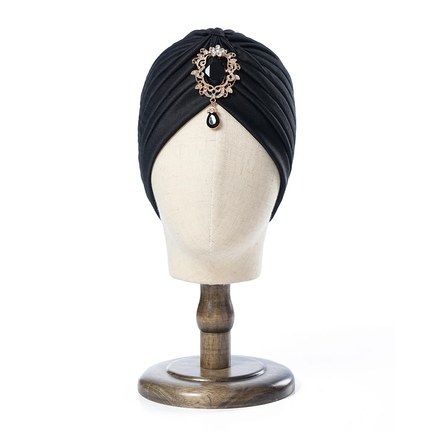 Women Luxury Diamonds Divas Stretchable Turban Head Wrap Hat Female Muslim Indian Hat Bandana Chemo Cap African Hat Headwear 4
