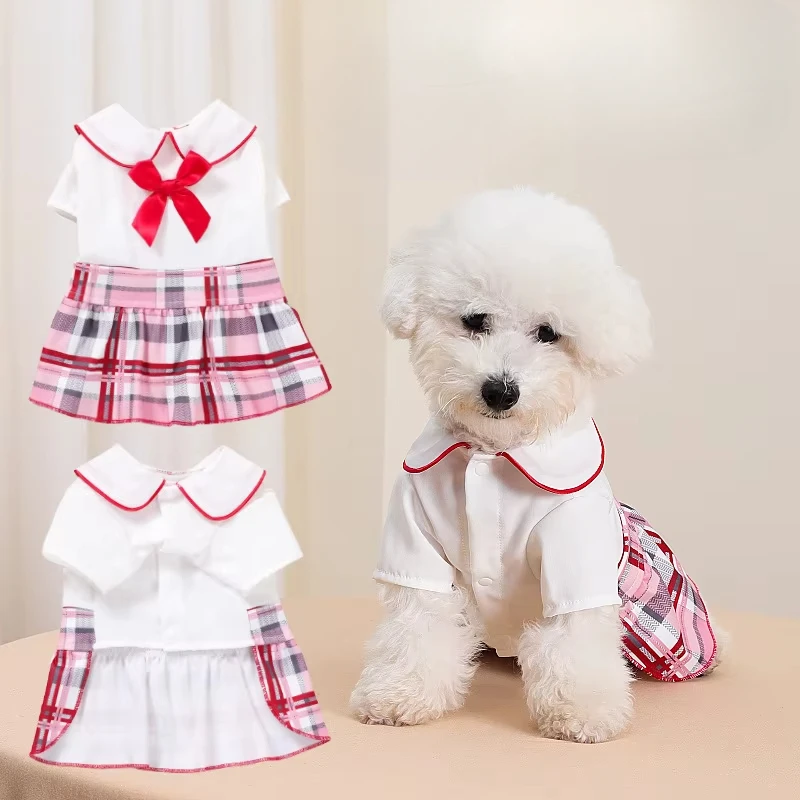 Dog Clothes Spring Skirt Teddy Bichon Pomeranian Small Dog Summer Princess Dress Pet Spring Summer Thin