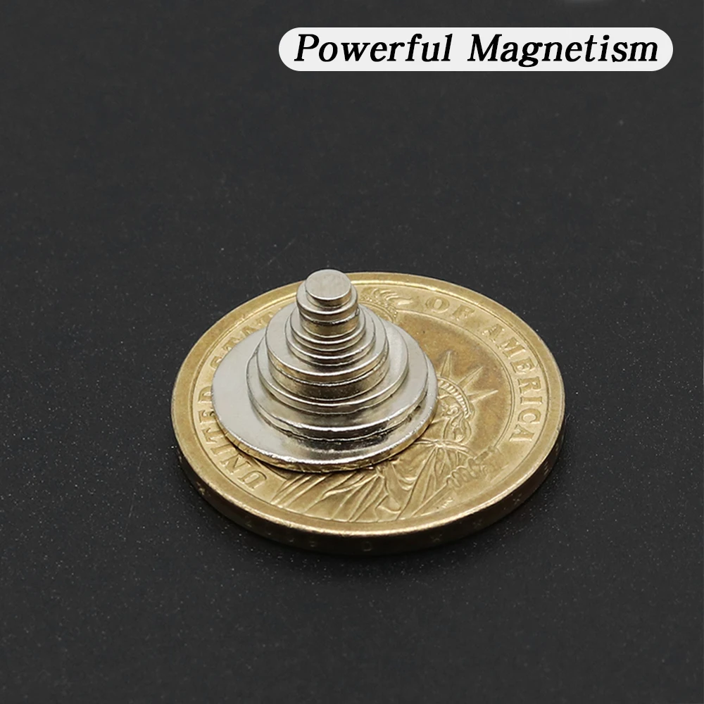 N35 Superstarker Neodym-Magnet, runde Magnete, NdfeB, starke Permanentmagnete, Kühlschrankmagnete, 4/5/6/8/10/12/15 x 1 – Detail 3
